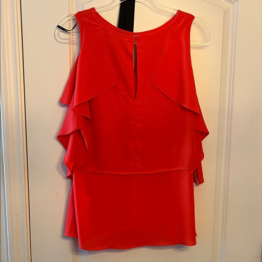 Gibson Latimer Red Ruffle Blouse - Picture 2 of 8